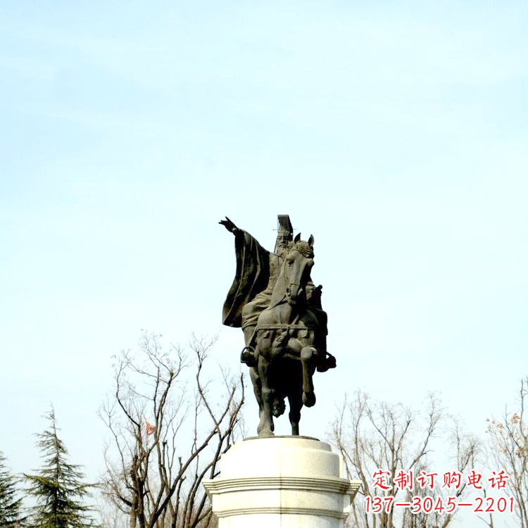 甘肃隋文帝杨坚铜雕塑像