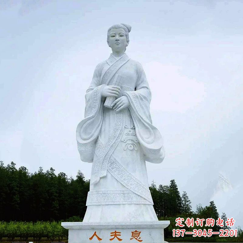 甘肃桃花夫人息妫汉白玉雕塑-景区园林历史名人古代著名美女雕像