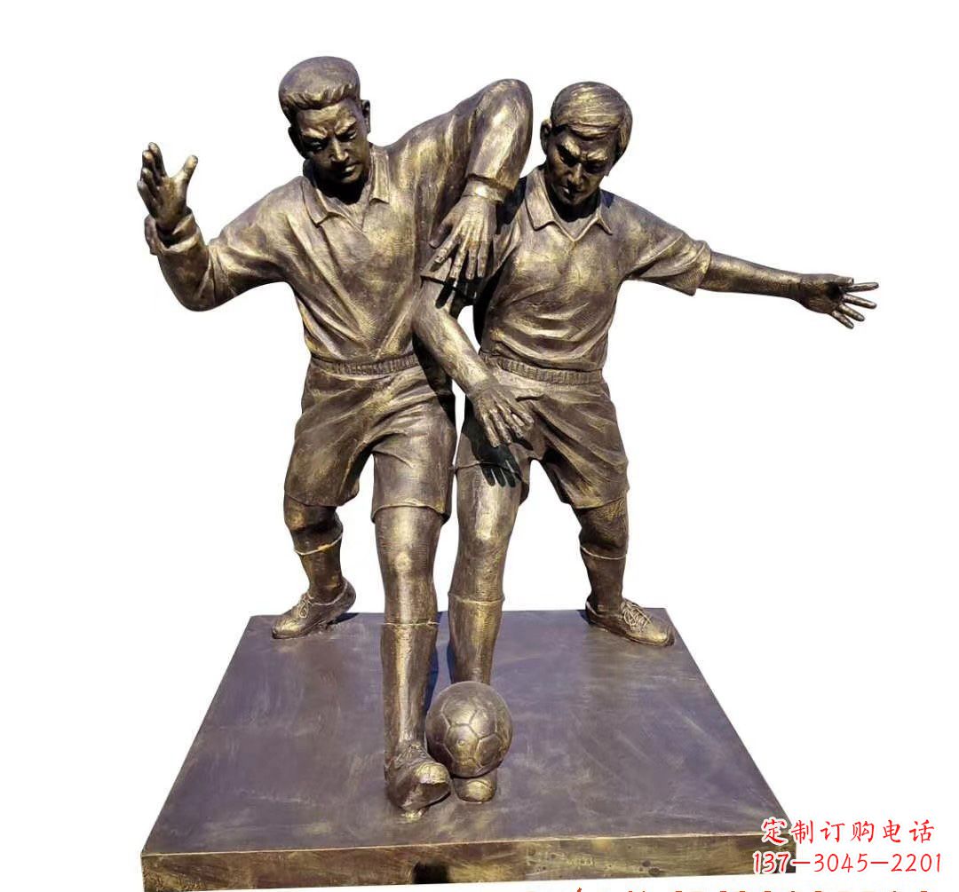甘肃踢足球人物铜雕