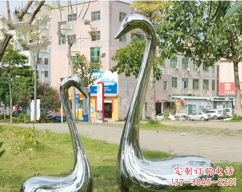 甘肃天鹅抽象不锈钢雕塑112