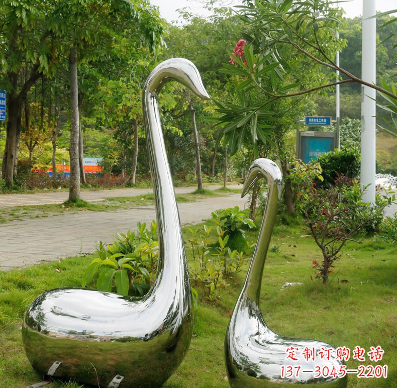甘肃天鹅抽象不锈钢雕塑