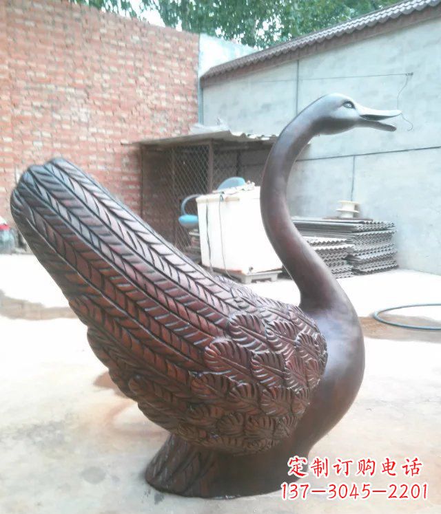 甘肃天鹅公园天王动物铜雕