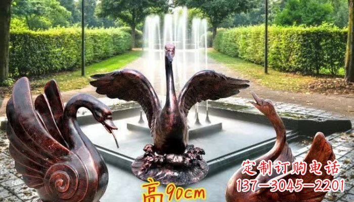 甘肃天鹅喷泉铜雕塑