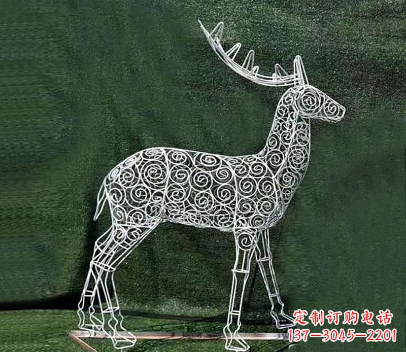 甘肃铁艺不锈钢镂空梅花鹿雕塑