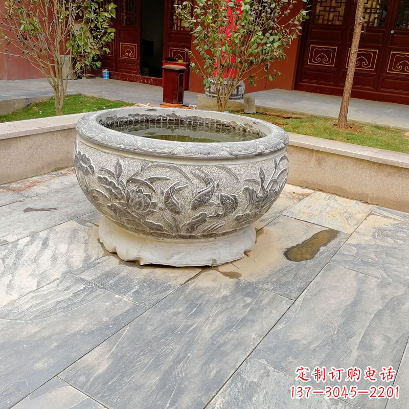 甘肃庭院水缸石雕