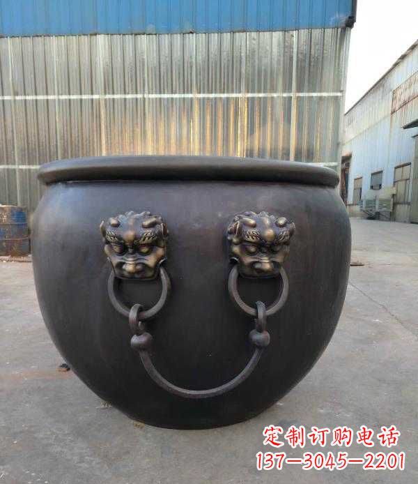 甘肃庭院水缸铜雕