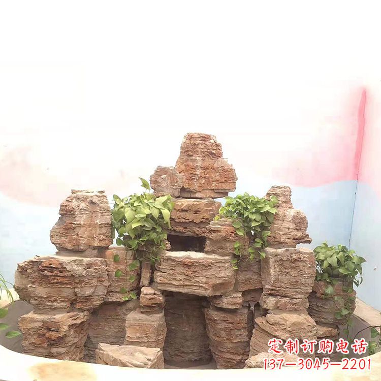 甘肃庭院园林假山鱼池