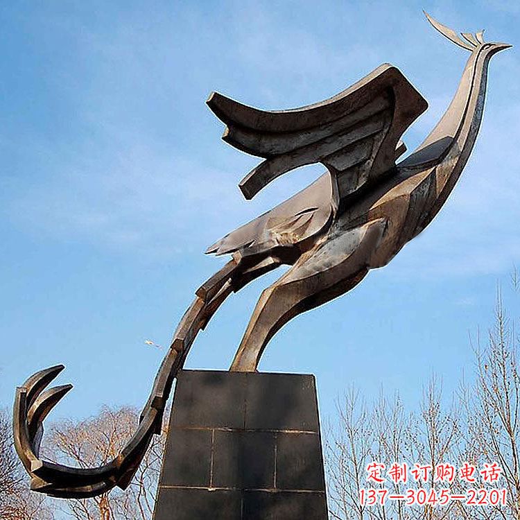 甘肃铜雕百鸟之王凤凰景观雕塑