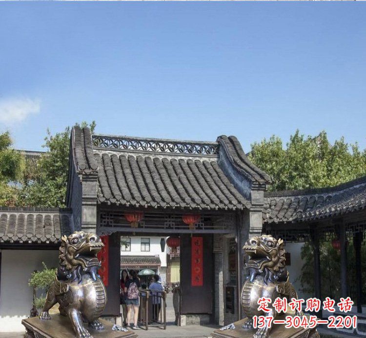 甘肃铜雕北京狮子庭院动物雕塑