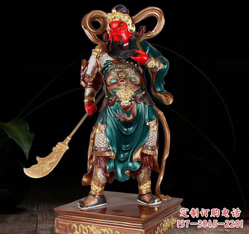 甘肃铜雕彩绘关公
