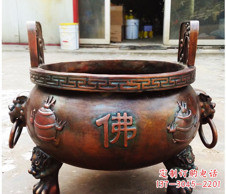 甘肃铜雕祠堂景观香炉