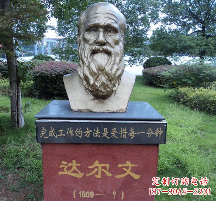 甘肃铜雕达尔文头像雕塑