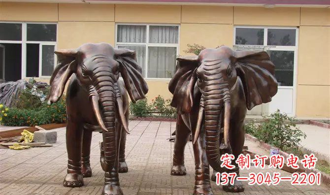 甘肃铜雕大象公司门口动物雕塑