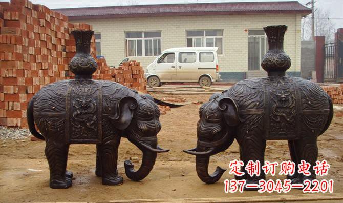 甘肃铜雕大象公园动物雕塑