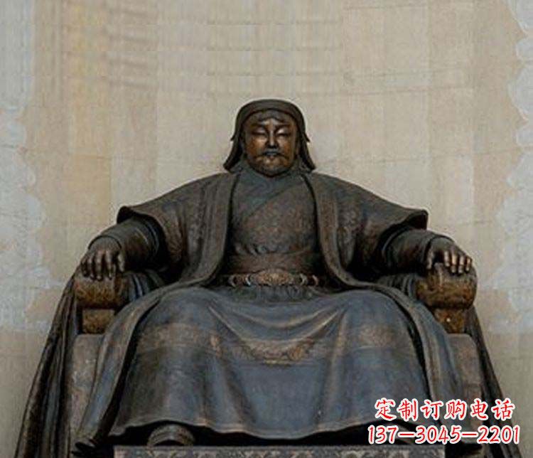 甘肃铜雕大型成吉思汗雕塑