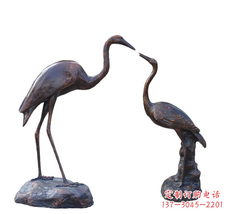 甘肃铜雕动物仙鹤