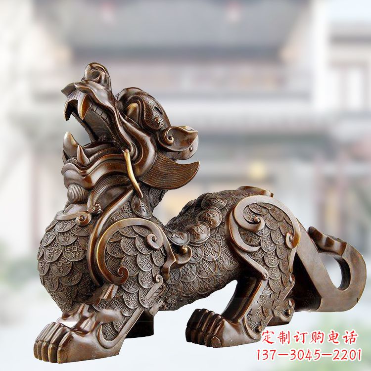 甘肃铜雕仿古辟邪貔貅