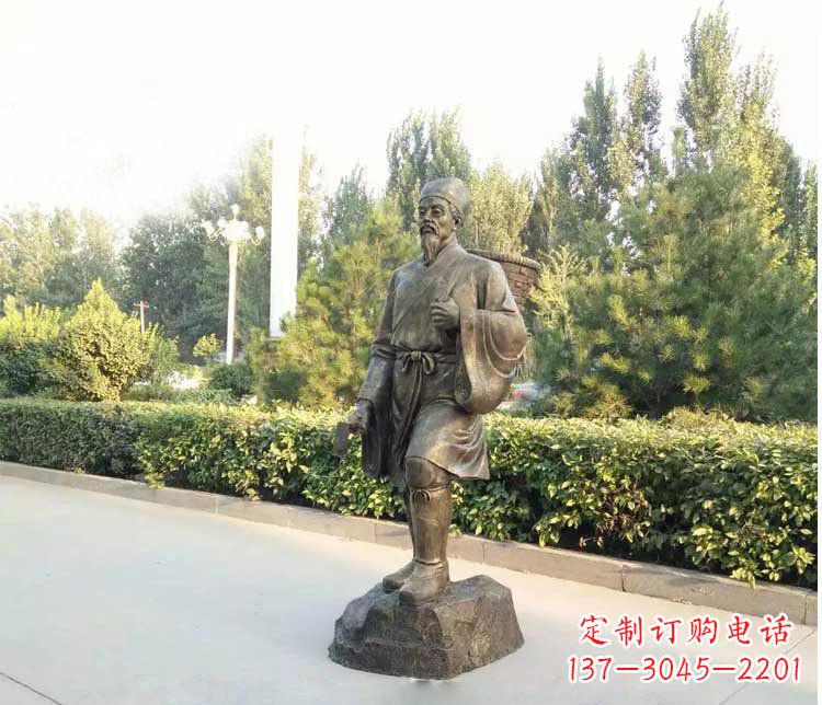 甘肃铜雕古代名医李时珍雕塑