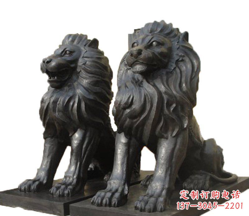 甘肃铜雕古代神兽狮子雕塑