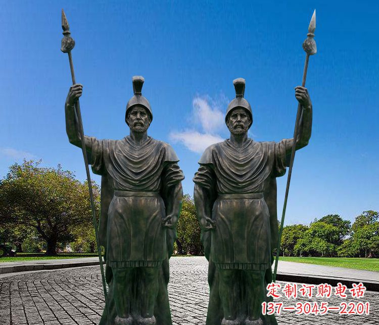 甘肃铜雕古罗马战士人物
