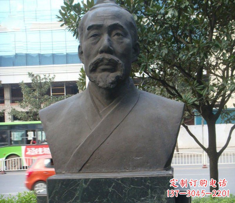 甘肃铜雕管仲名人雕塑肖像