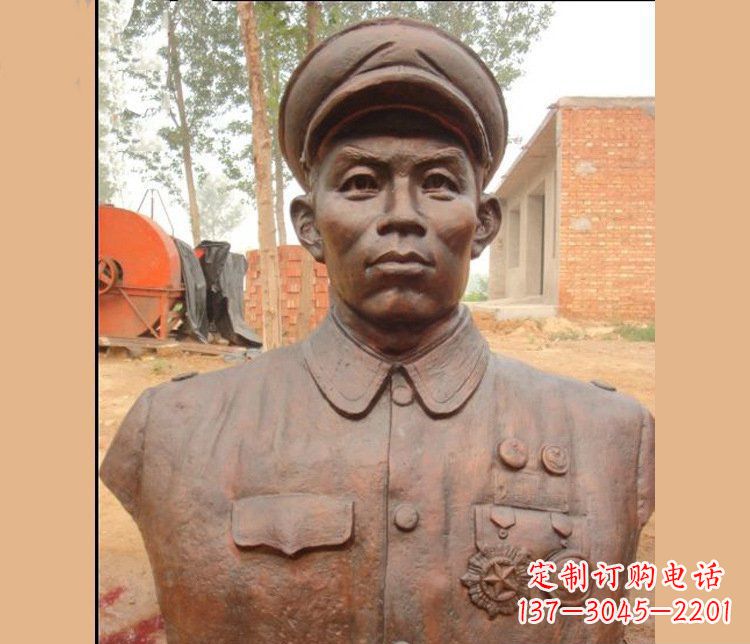 甘肃铜雕广场军人胸像雕塑