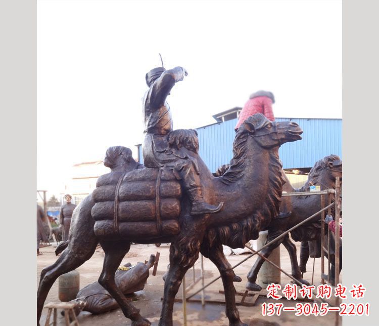 甘肃铜雕广场骑骆驼雕塑