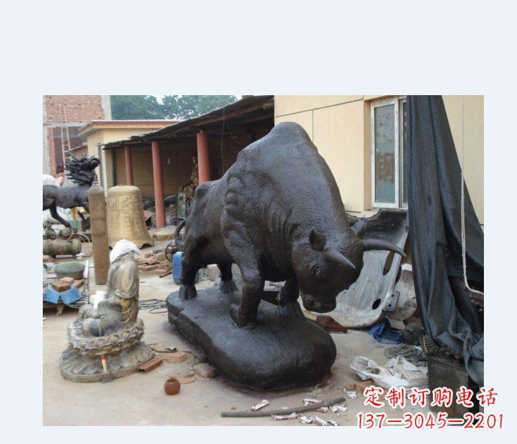 甘肃铜雕广场水牛动物雕塑