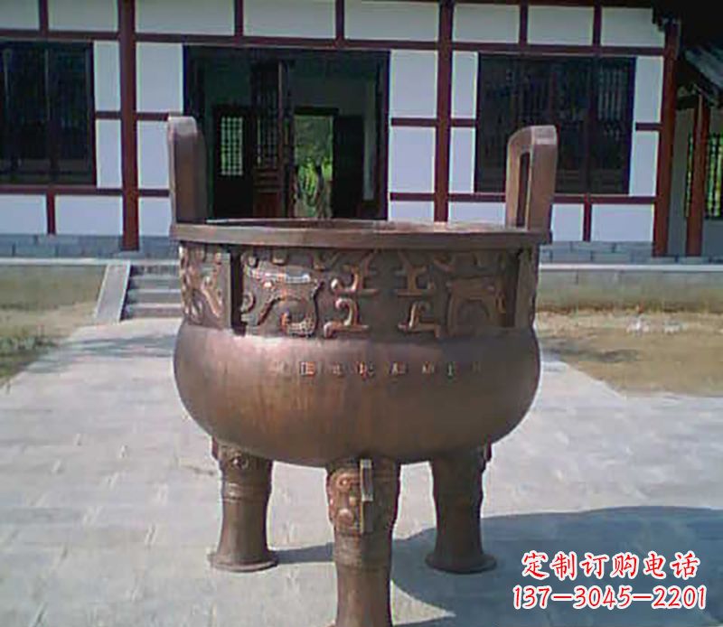 甘肃铜雕广场圆形香炉