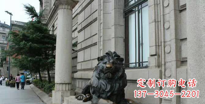 甘肃铜雕跪姿狮子