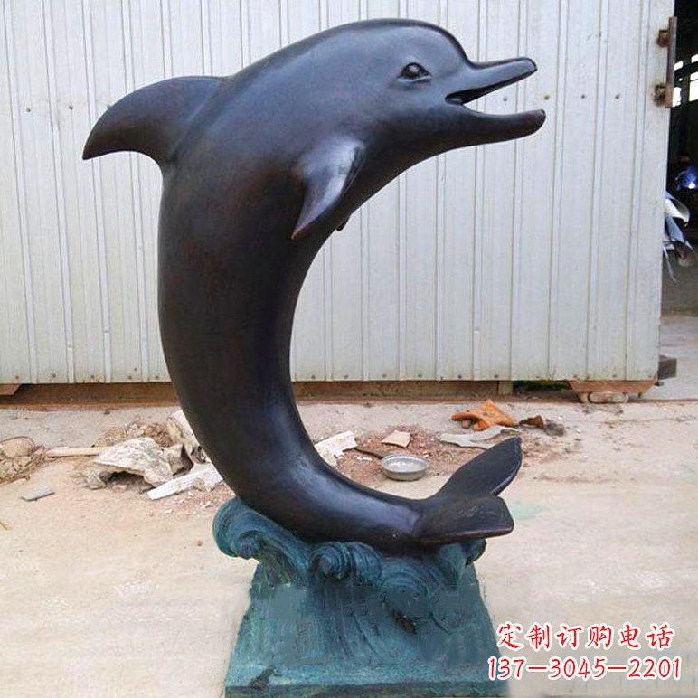 甘肃铜雕海豚雕塑