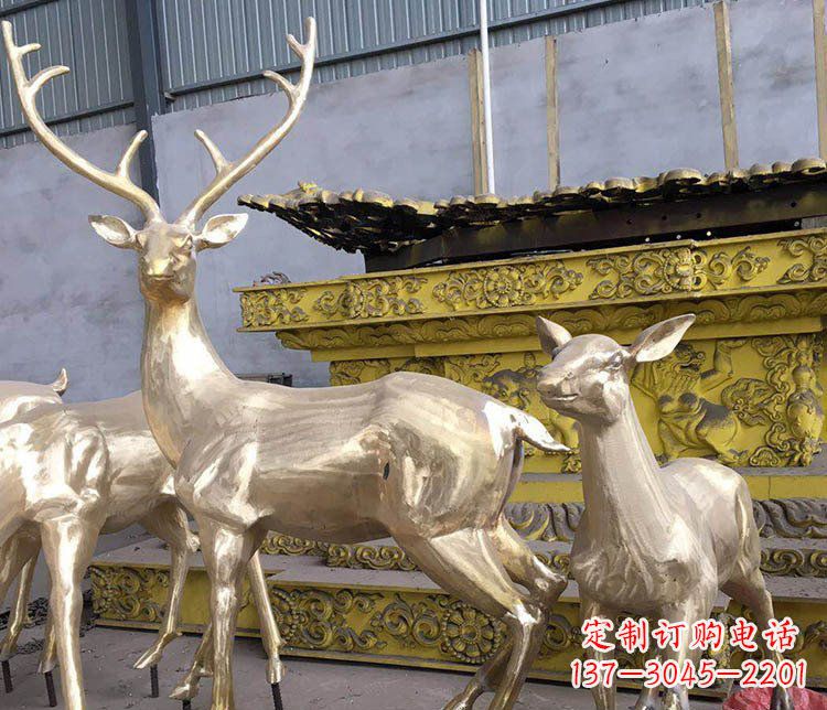甘肃铜雕户外动物小鹿雕塑