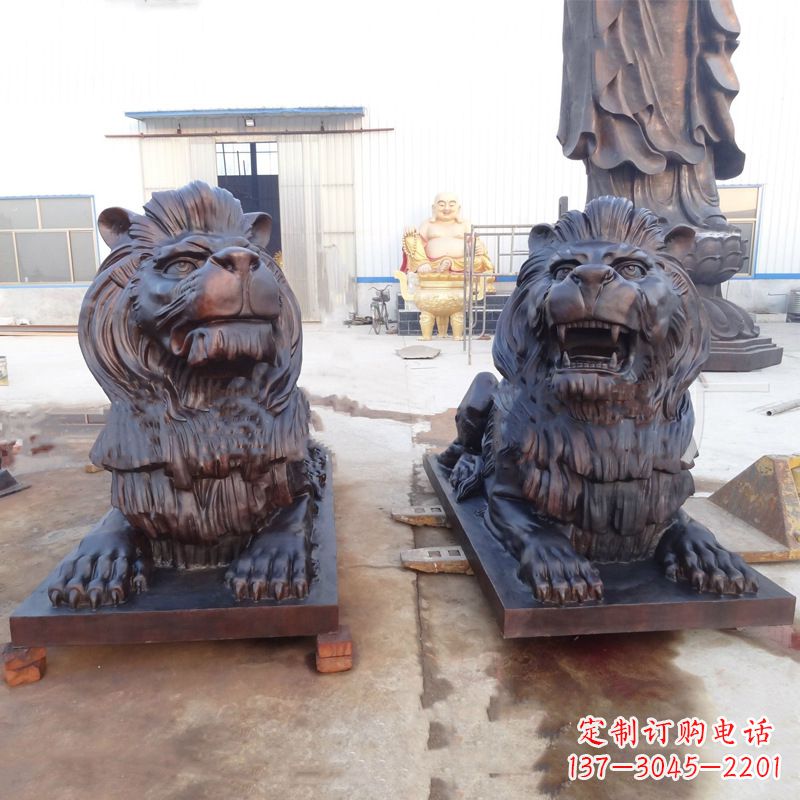 甘肃铜雕汇丰狮子雕塑