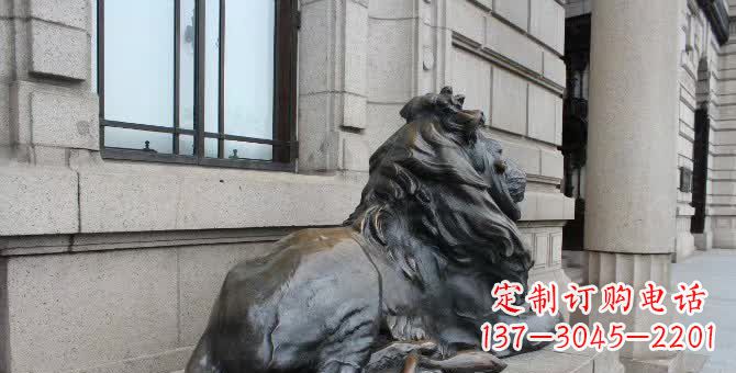 甘肃铜雕汇丰卧姿狮子