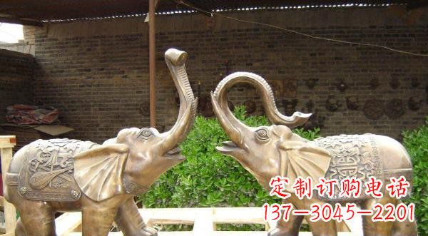 甘肃铜雕吉祥小象公园动物雕塑