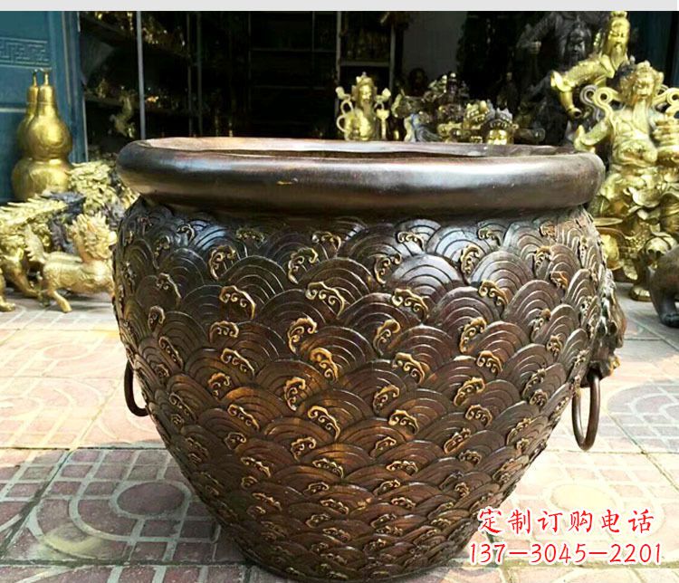 甘肃铜雕景观花盆