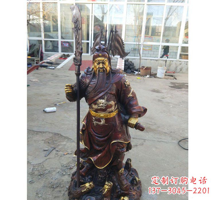 甘肃铜雕九龙关公