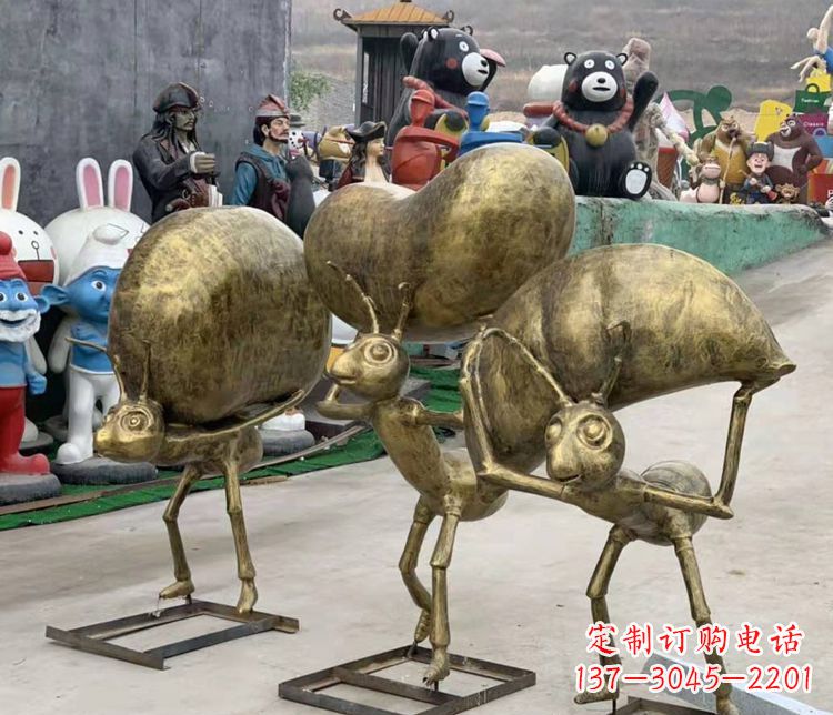 甘肃铜雕蚂蚁搬家雕塑
