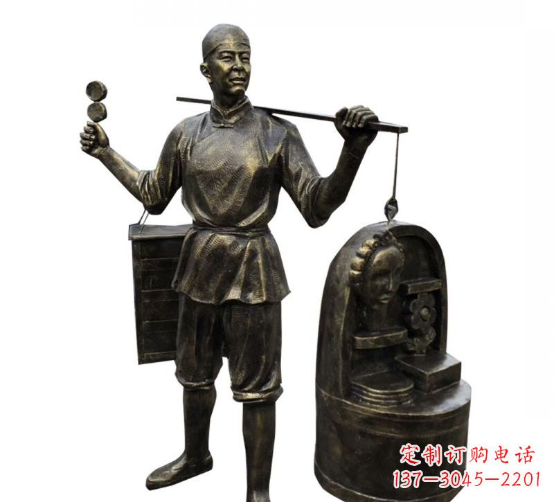 甘肃铜雕卖货郎