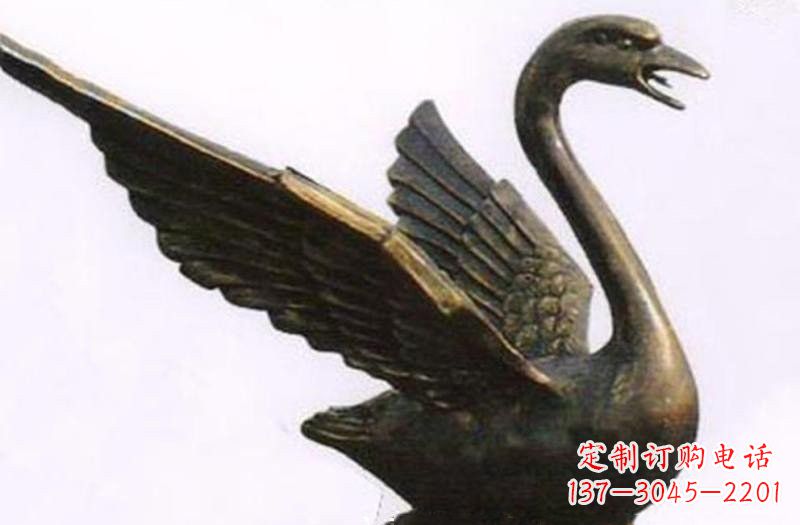 甘肃铜雕喷水天鹅公园动物雕塑