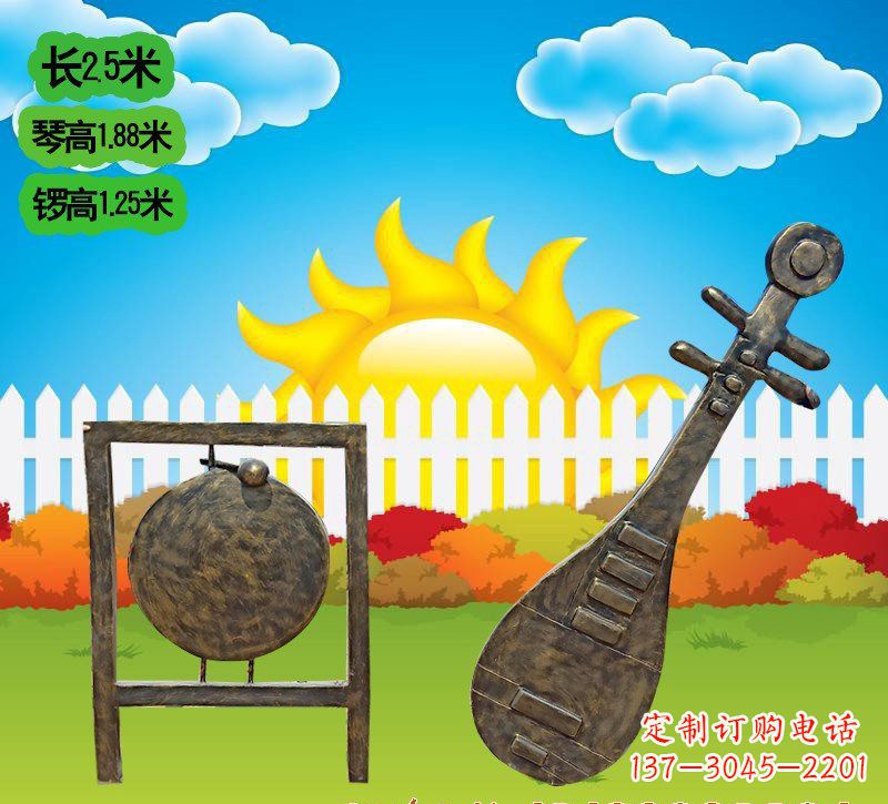 甘肃铜雕琵琶雕塑