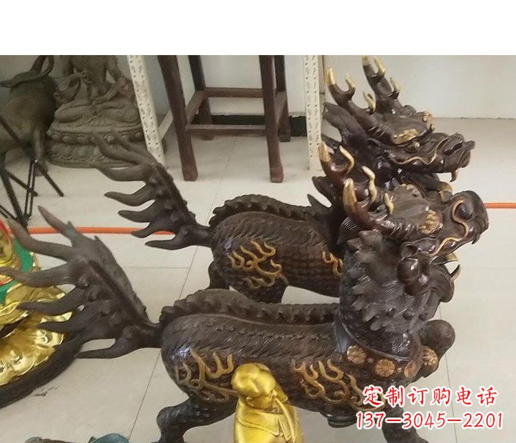 甘肃铜雕麒麟招财雕塑