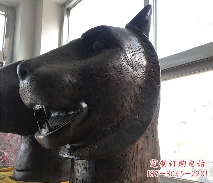 甘肃铜雕生肖动物头像雕塑摆件