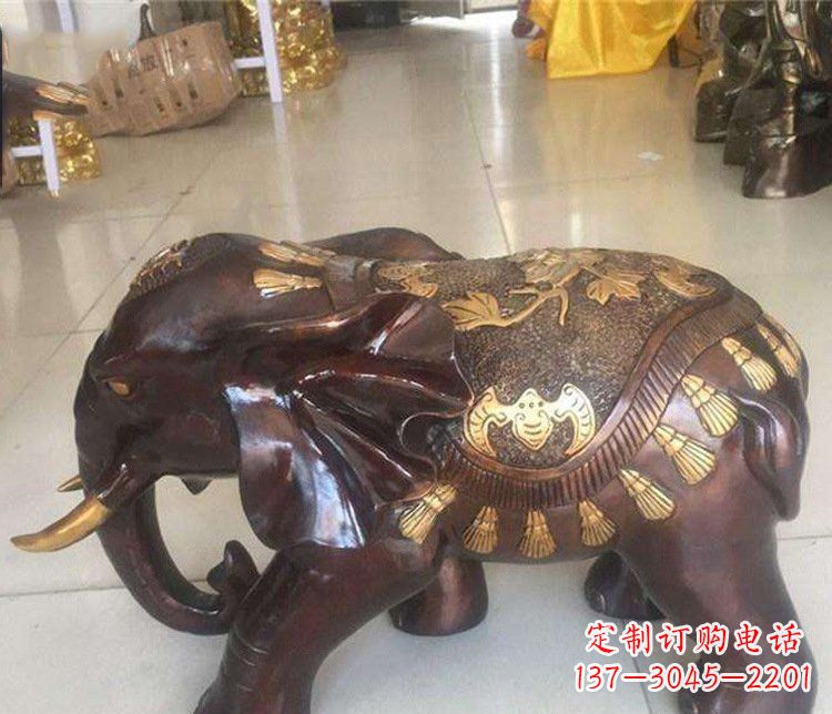 甘肃铜雕室内装饰小象雕塑摆件