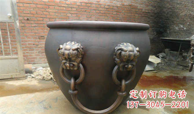 甘肃铜雕水缸寺庙景观雕塑_2