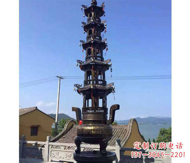 甘肃铜雕寺庙大型多层香炉