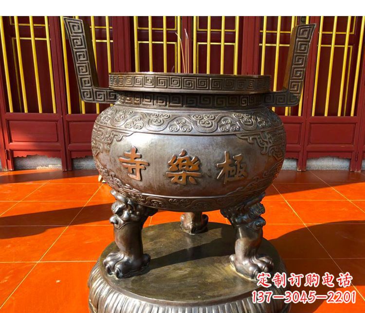 甘肃铜雕寺庙景观香炉
