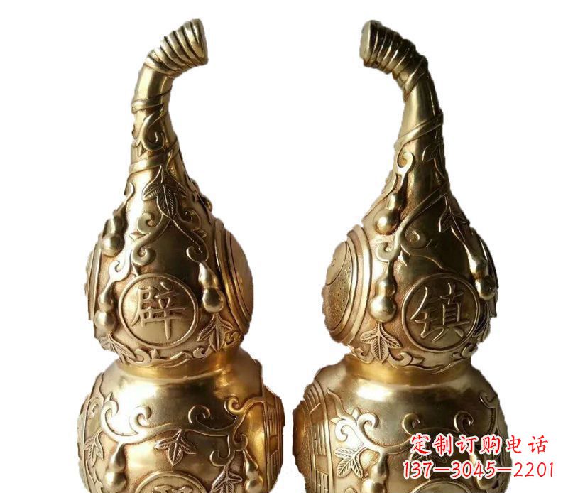 甘肃铜雕寺庙平安葫芦雕塑