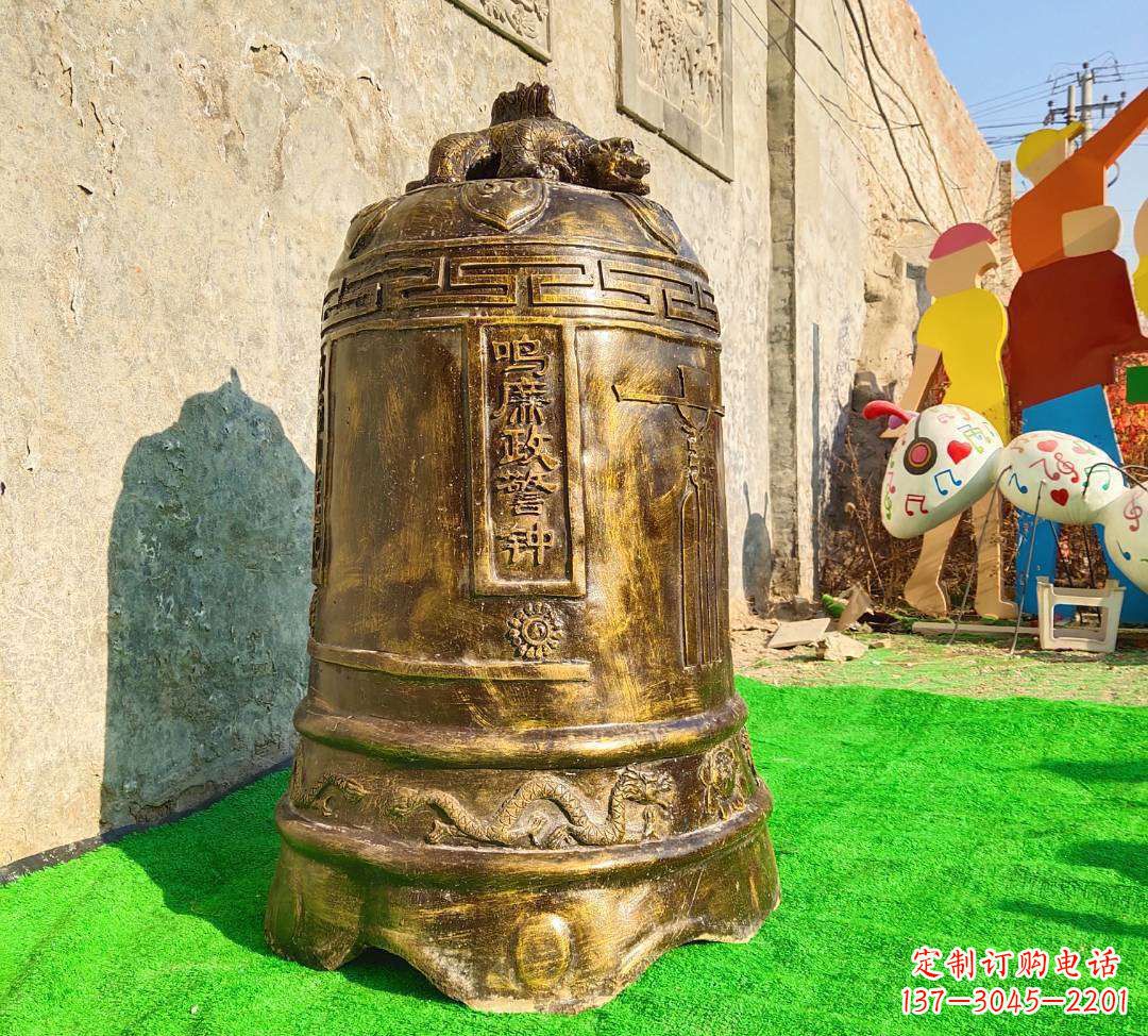 甘肃铜雕寺庙警钟雕塑摆件