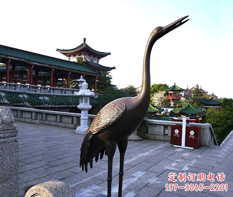 甘肃铜雕仙鹤雕塑